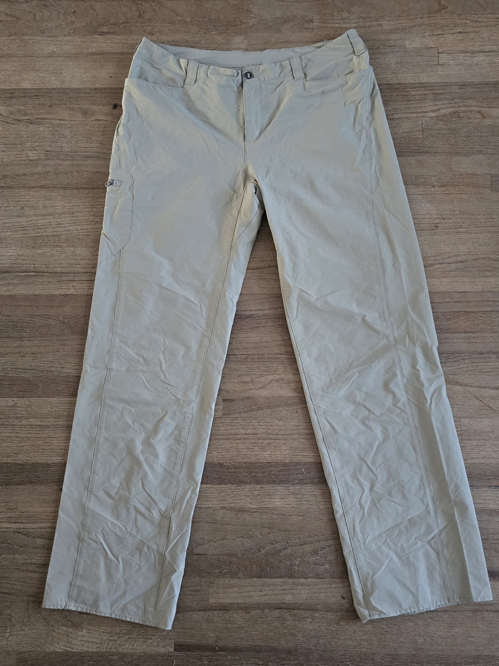 Patagonia Women’s Quandary Hiking Pants Khaki Tan Size 14 Straight Leg Nylon